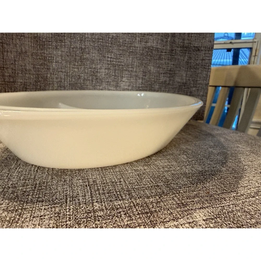 Glasbake Milk Glass Divided Dish & Small Loaf Pan J258 Vintage USA Ovenware